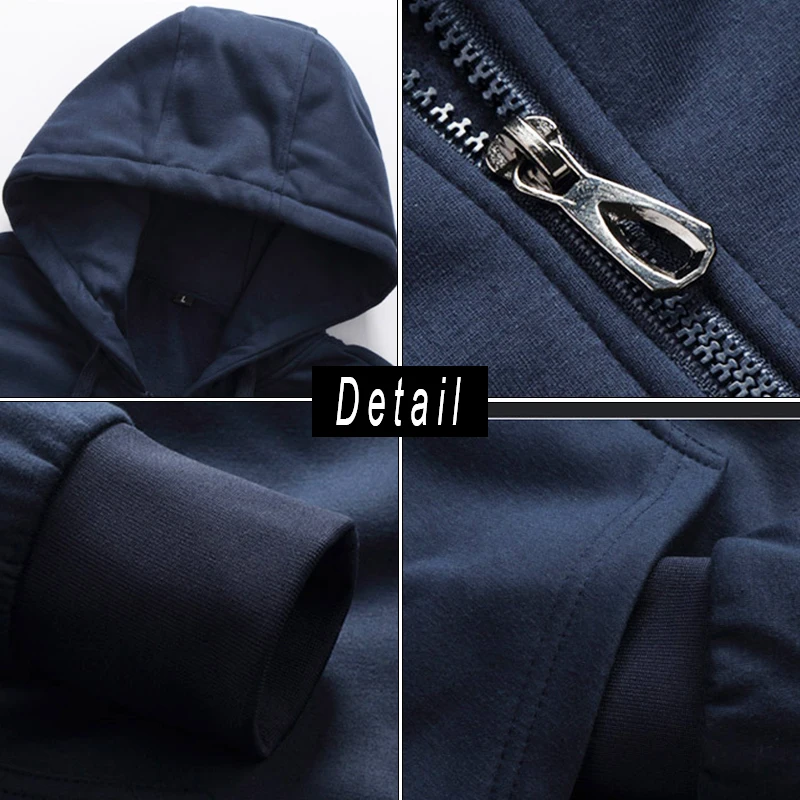 Толстовки Для мужчин одежда 2018 Осенняя флисовая толстовка с капюшоном кардиган