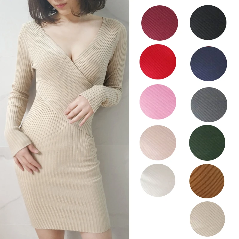 Сексуальная Карандаш Bodycon платья Для женщин 2018 осень зима с длинным рукавом