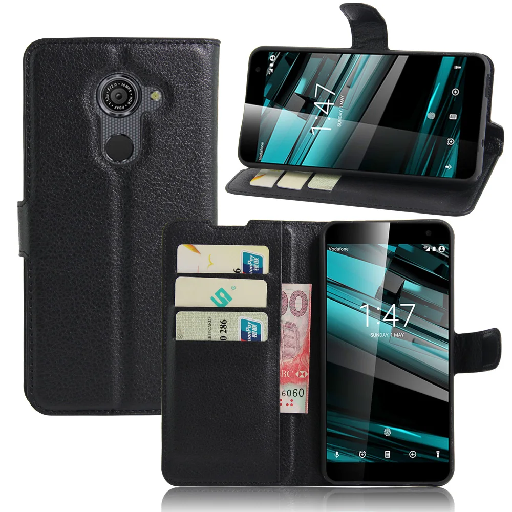 100 Шт./лот Новый 2016 Люкс ИСКУССТВЕННАЯ Кожа Флип Чехол для Vodafone smart Platinum 7 Бумажник