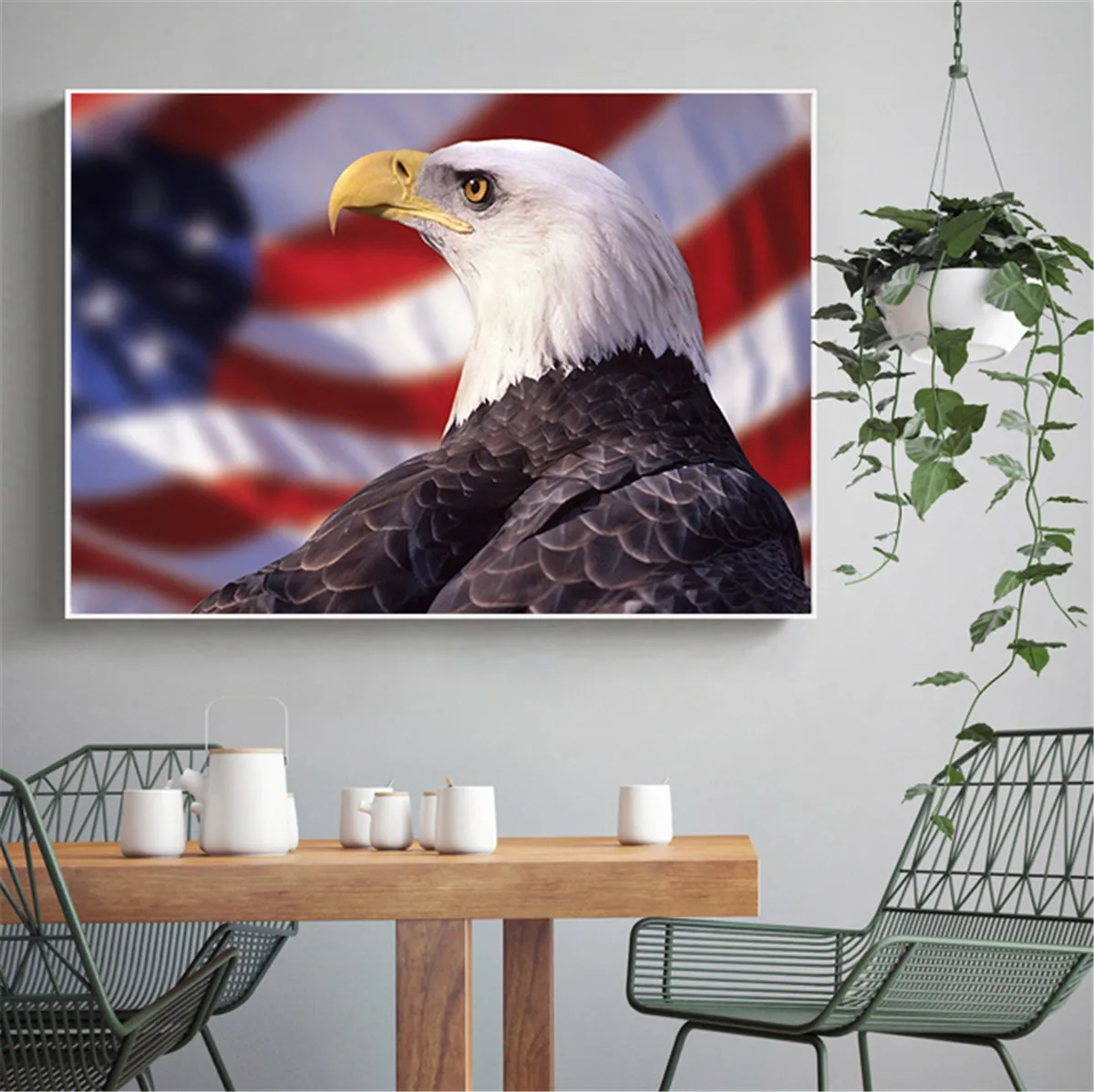 Ручная роспись холст постеры с масляной живописью и принтами Снежный Орел зимний