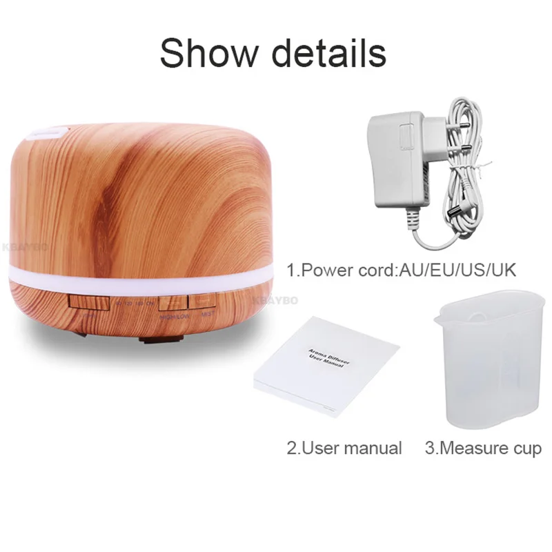 

500ML Air Humidifier Essential Oil Diffuser Aroma Lamp Aromatherapy Electric Aroma Diffuser ultrasonic humidifier