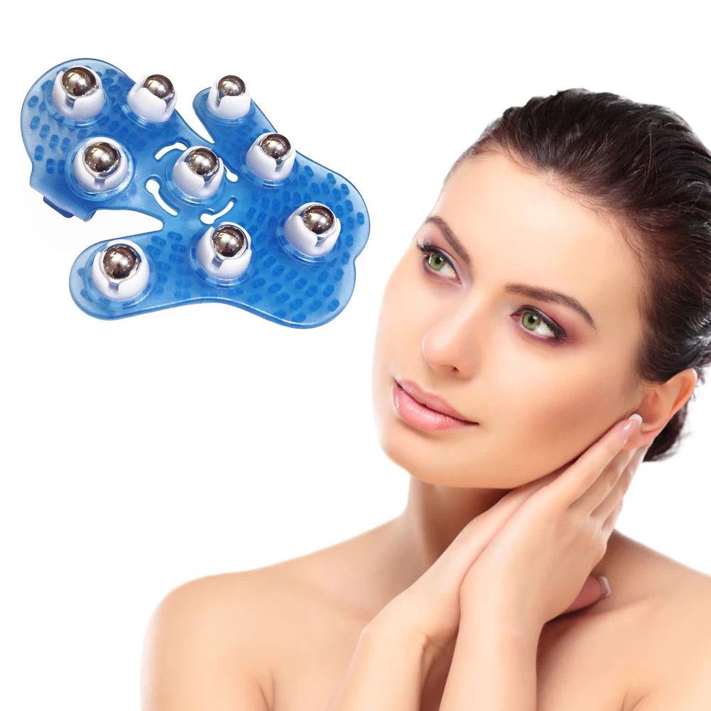 Creative Massage Glove Practical Body Contouring Massager 360 Degree Rotation Beads Blue Colorful |