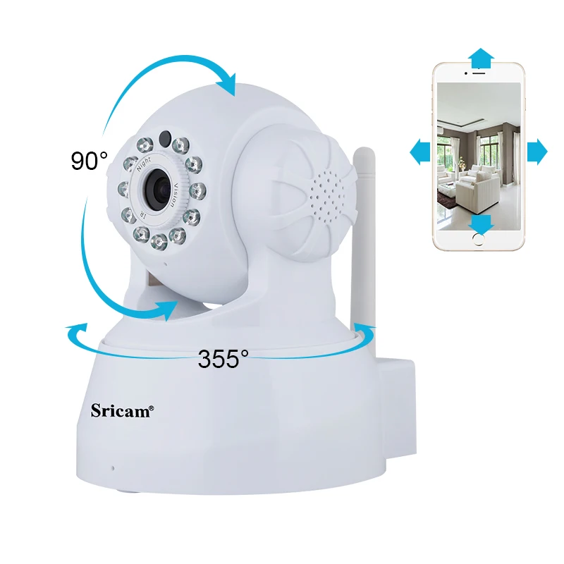 Sricam SP012 IP Камера WI-FI 720P Домашняя безопасность P2P ONVIF удаленного 1.0MP Беспроводной видео Камеры Скрытого видеонаблюдения 2-полосная аудио