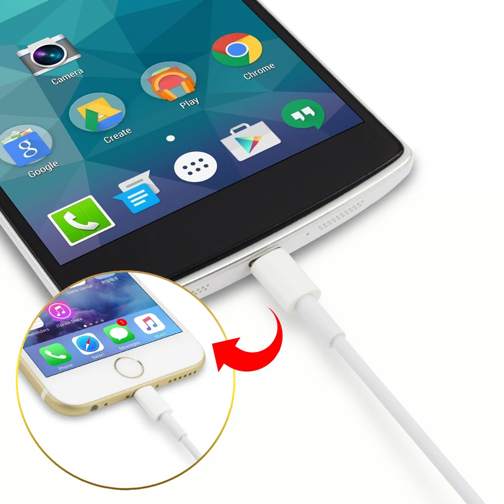 Двойной Кабель Micro Usb Для iPhone 7 6 s Плюс 5S SE Lightning телефон HTC One M9 8 Мини Sony Xperia Z5 4 3 + Х |
