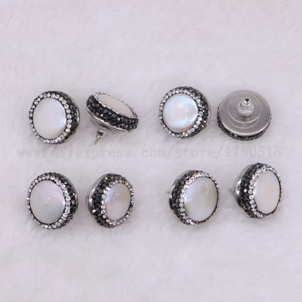

10 pairs Natural pearl stud earrings round pearl beads high quality beads handcrafted jewelry women gem jewelry for women 2746