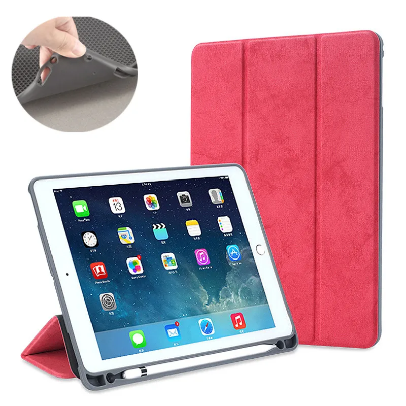 Red SUREHIN милый чехол для iPad air 10,5 air 3 кожаный умный силиконовый мягкий чехол для iPad Pro 10,5 чехол-карандаш магнитный держатель - Цвет: Red