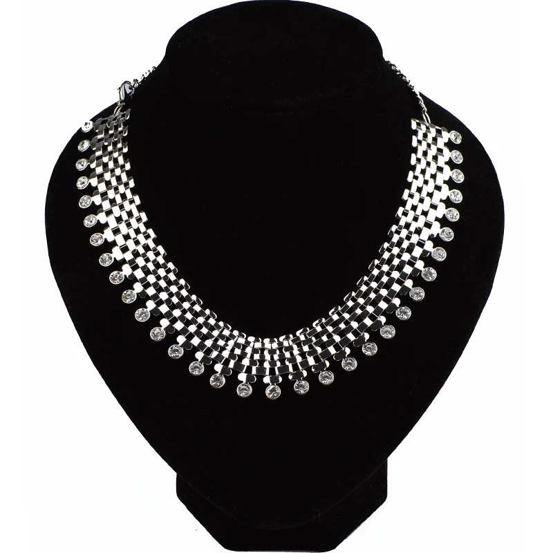 Rhinestone Choker Metal Necklace American Indian Jewelry Women Boho Exotic Jewellery Lady Birthday Gifts Collar | Украшения и