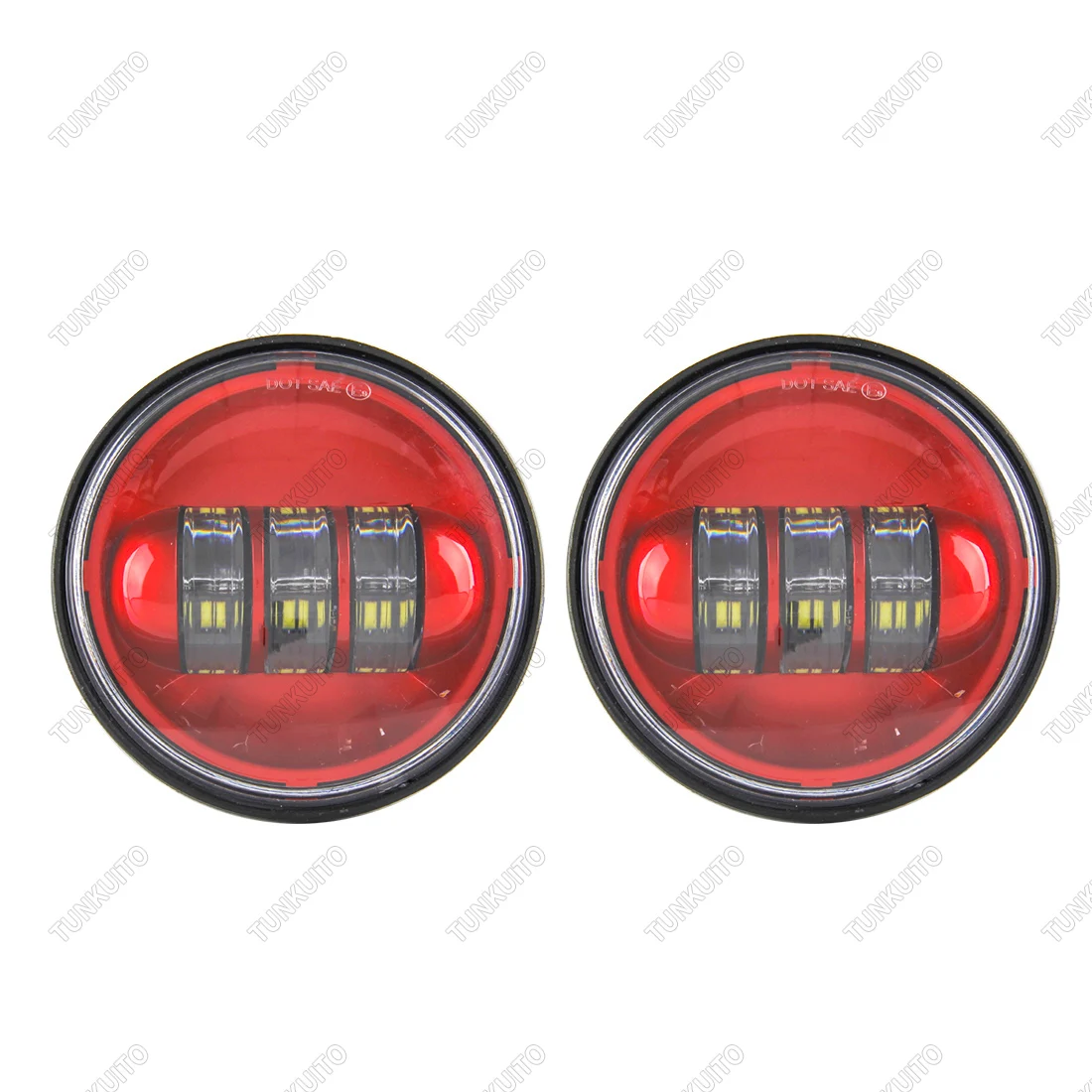 

2PCS Red 4.5 Inch 30W DC 12V 6500K LED Fog Lights for Ha rley Da-vidson For Motorcycle Fog Lamp