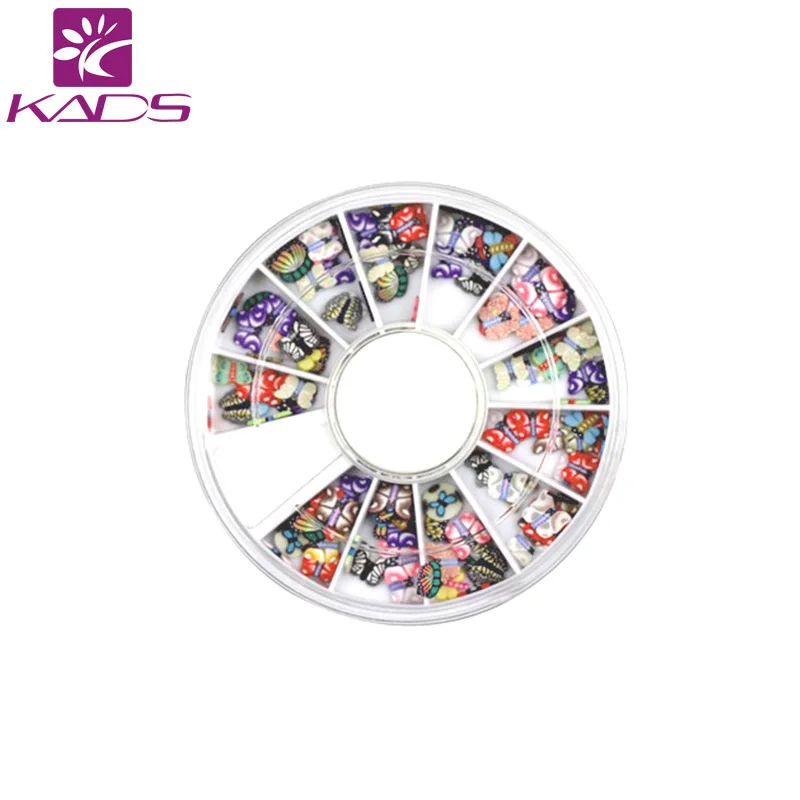 KADS Ногтя Совет Fimo Украшения Кусочек Цвет Полимер Ломтик Бабочка Мягкая