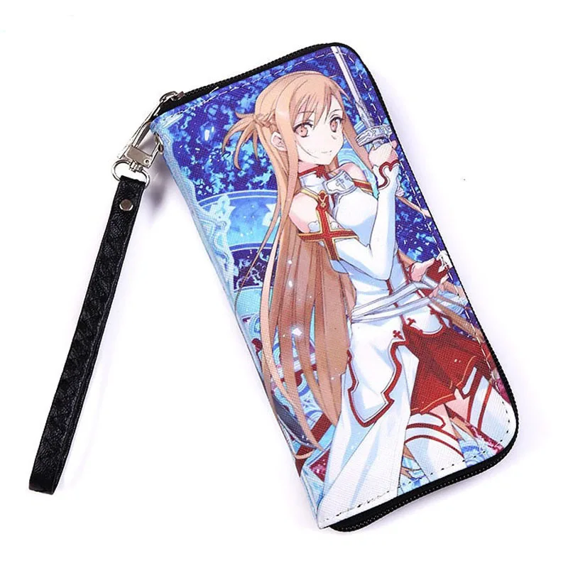 Sword Art Online Аниме K Isana Yashiro Мужской Женский Длинный кошелек цветной Длинный кошелек на молнии - Цвет: Sword Art Online