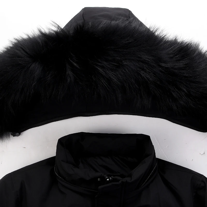 Новинка 2019 мужской пуховик зимний уплотненный длинный Мужская парка натуральный