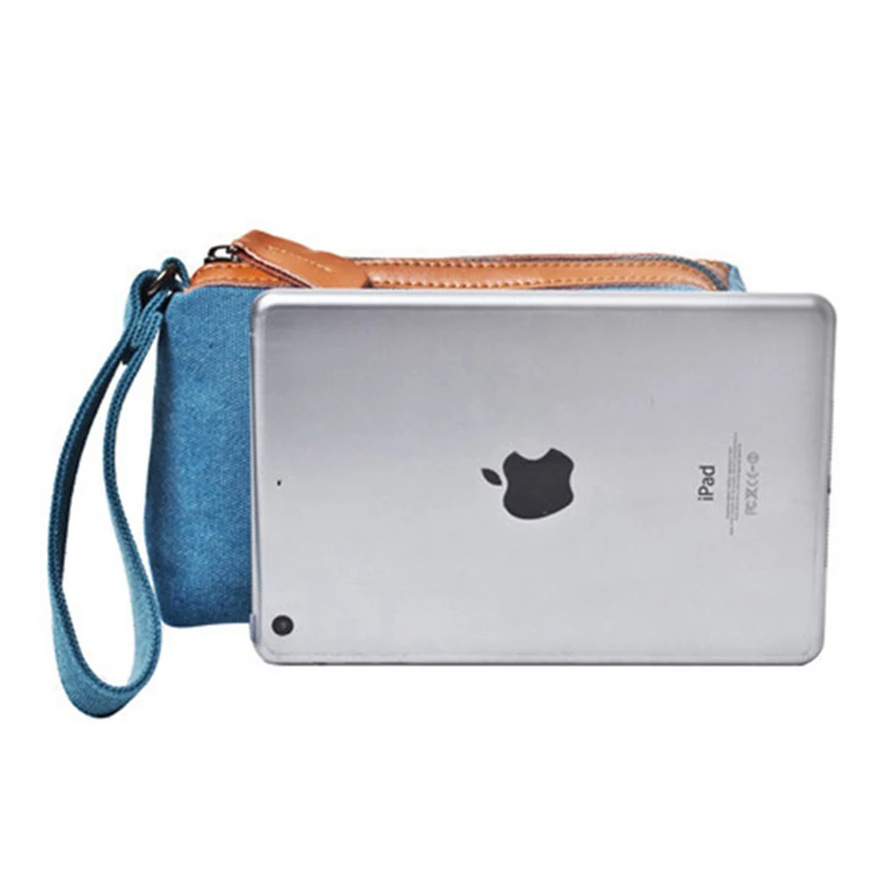 BISI GORO color stripe handbag Wear-resistant canvas Travel men bag Large Capacity phone coin key card packages fashion clutch |