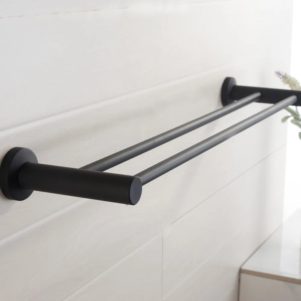 304 stainless steel towel rack towel bar soap dish blower rack toilet brush black bathroom hardware suite