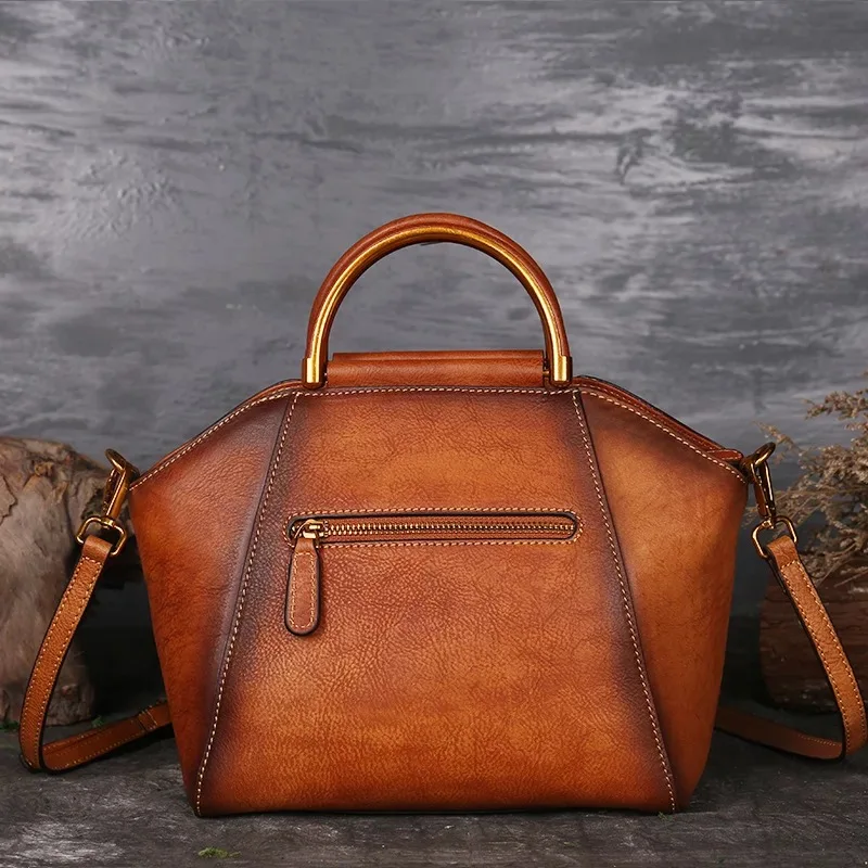 Qiwang Vintage Handmade Handbag 3D Flower Designer Genuine Leather Women Bag real leather high quality for Rich | Багаж и сумки