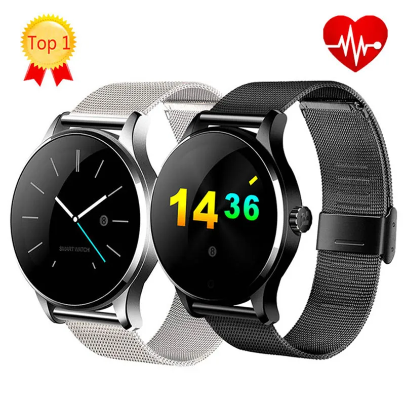 Смарт-часы K88H, 1,22 дюймов, круглый экран, поддержка пульсометра, Bluetooth, умные часы для Apple, huawei, IOS, Android, pk, KW88