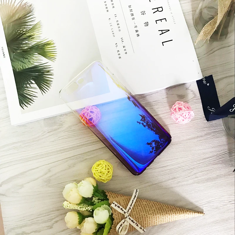 Amzboon Case For Oneplus 6 Luxury Aurora Gradient Color Transparent Cover 5T Phone case Light Slim PC Coque 1+5 | Мобильные телефоны