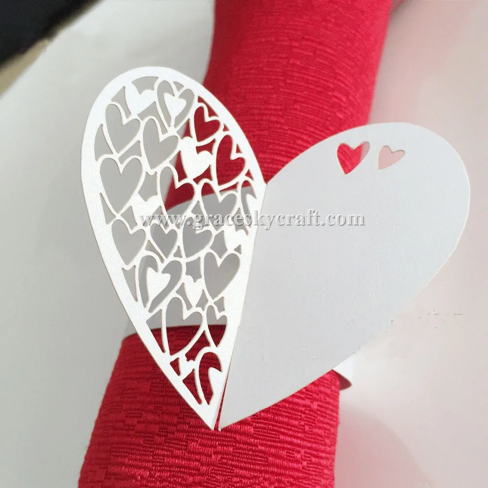 50 шт. Бесплатная доставка полотенце Пряжка Лазерная резка Любовь Сердце Дизайн