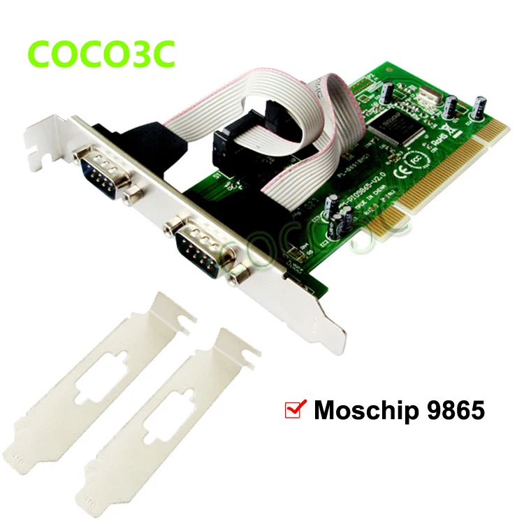 Плата контроллера Moschip MCS9865 серийная RS232 с 2 портами PCI-карта устройство DB9 COM