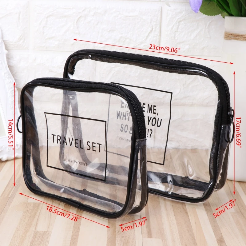 Чехол для макияжа Водонепроницаемый ПВХ чехол на молнии прозрачный дорожный