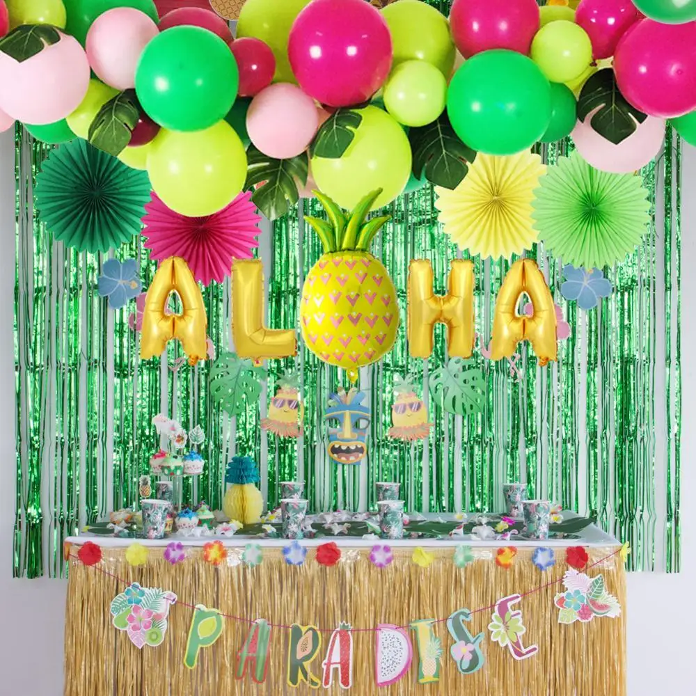 Летние тропические вечерние воздушные шары Aloha с золотой фольгой латексные