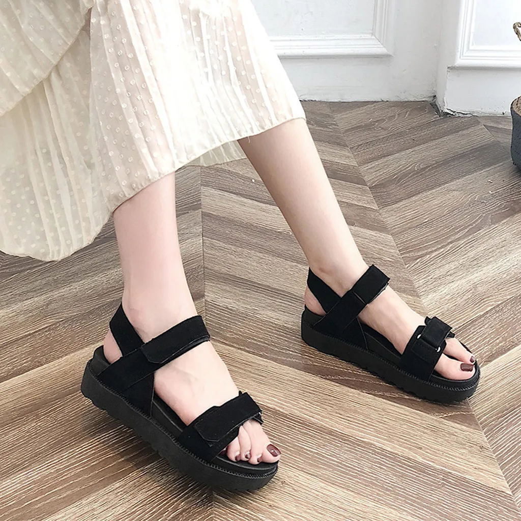 2019 Летняя женская обувь римская с открытым носком и ремешком на пятке пляжная