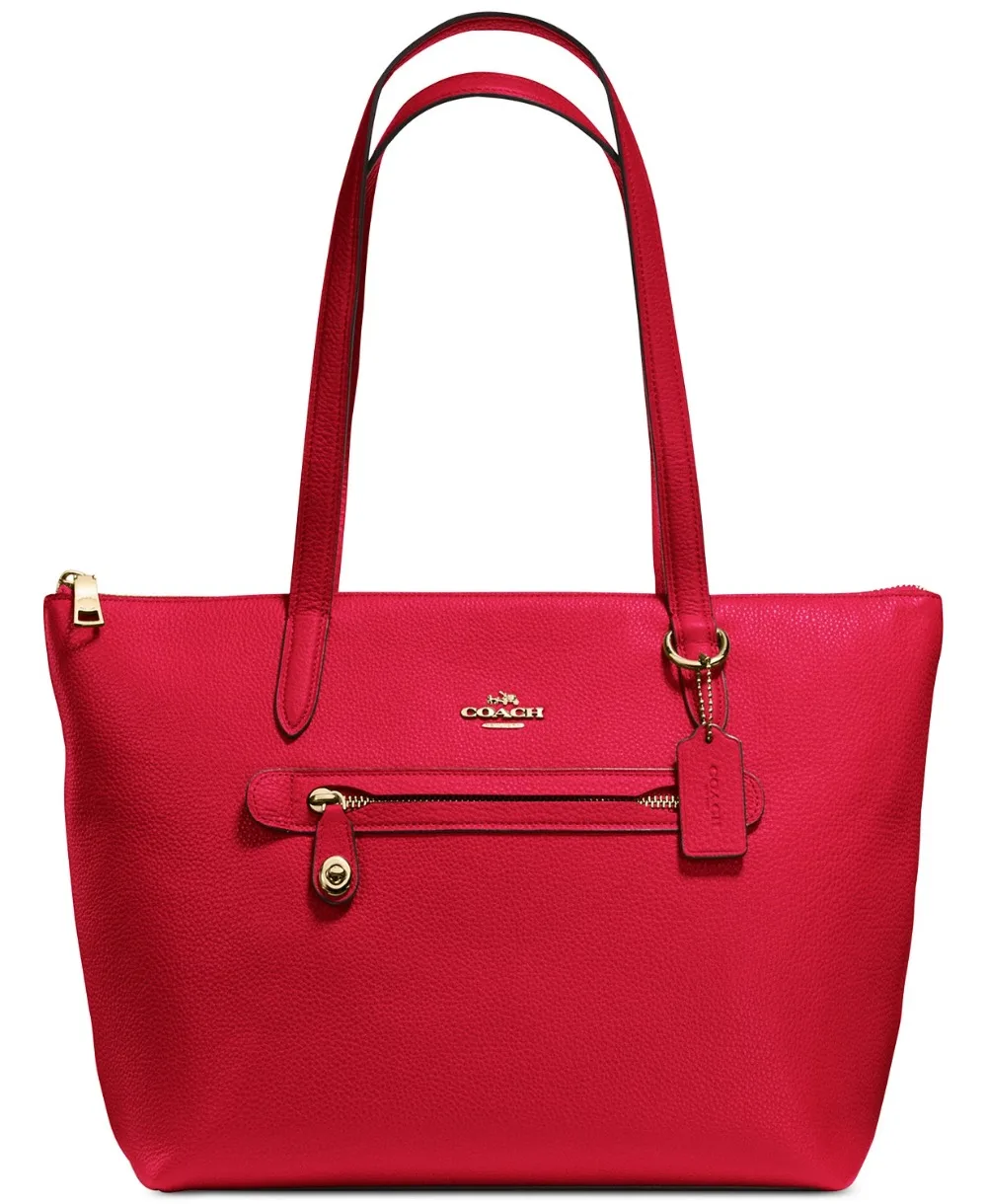 COACH Taylor Tote из кожи с галькой(яшма/золото) роскошные сумки для женщин дизайнерские сумки от Coach