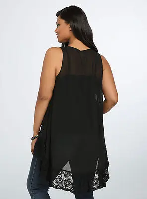 Женская длинная туника на бретельках без рукавов с o образным вырезом Модный