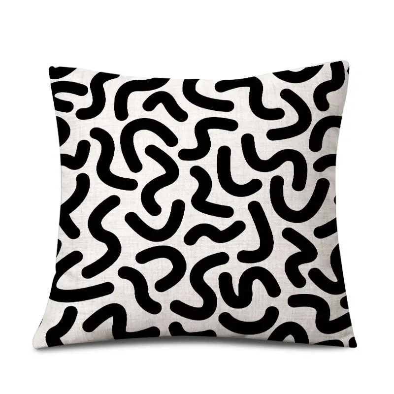 Nordic Black White Panda Line Pillow Case Sleeping Comfortable Soft Children Pattern Cover Home Seat Set | Дом и сад