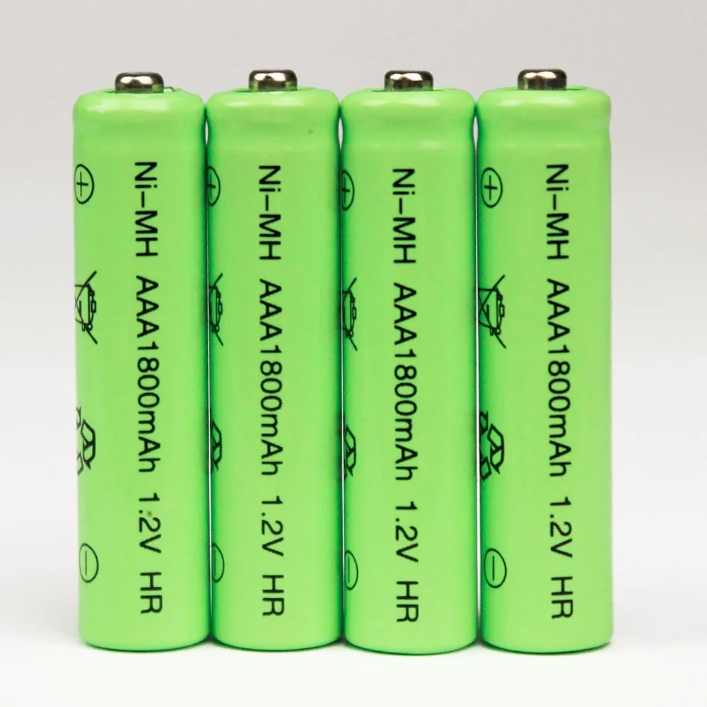 4 шт. 1800 мАч Ni MH AAA батарея 1 2 В нейтральные перезаряжаемые батареи|battery 1800mah|ni-mh aaa