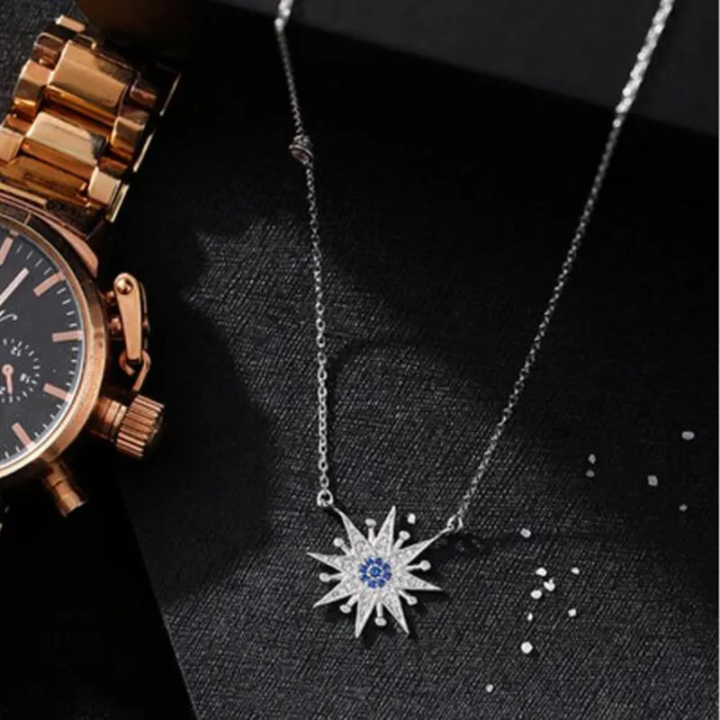 Женское ожерелье с подвеской в виде подсолнуха из серебра 925 пробы|fashion necklace|necklace