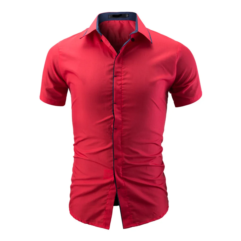 MUQGEW Мужская рубашка приталенная 2019 модная мужская camisa masculina однотонная