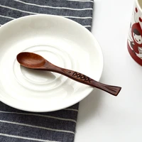 wooden dessert spoon carved fish kitchen cooking teaspoon condiment utensil coffee spoon kids scoop tableware