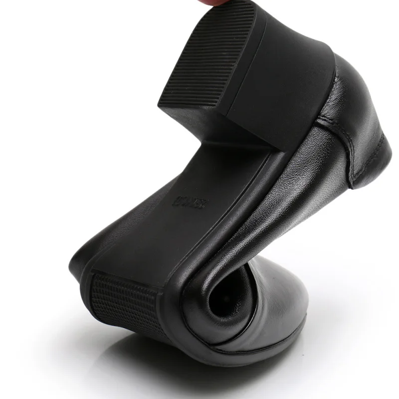 Туфли-лодочки женские на среднем каблуке мягкие и гибкие Офисная удобная обувь