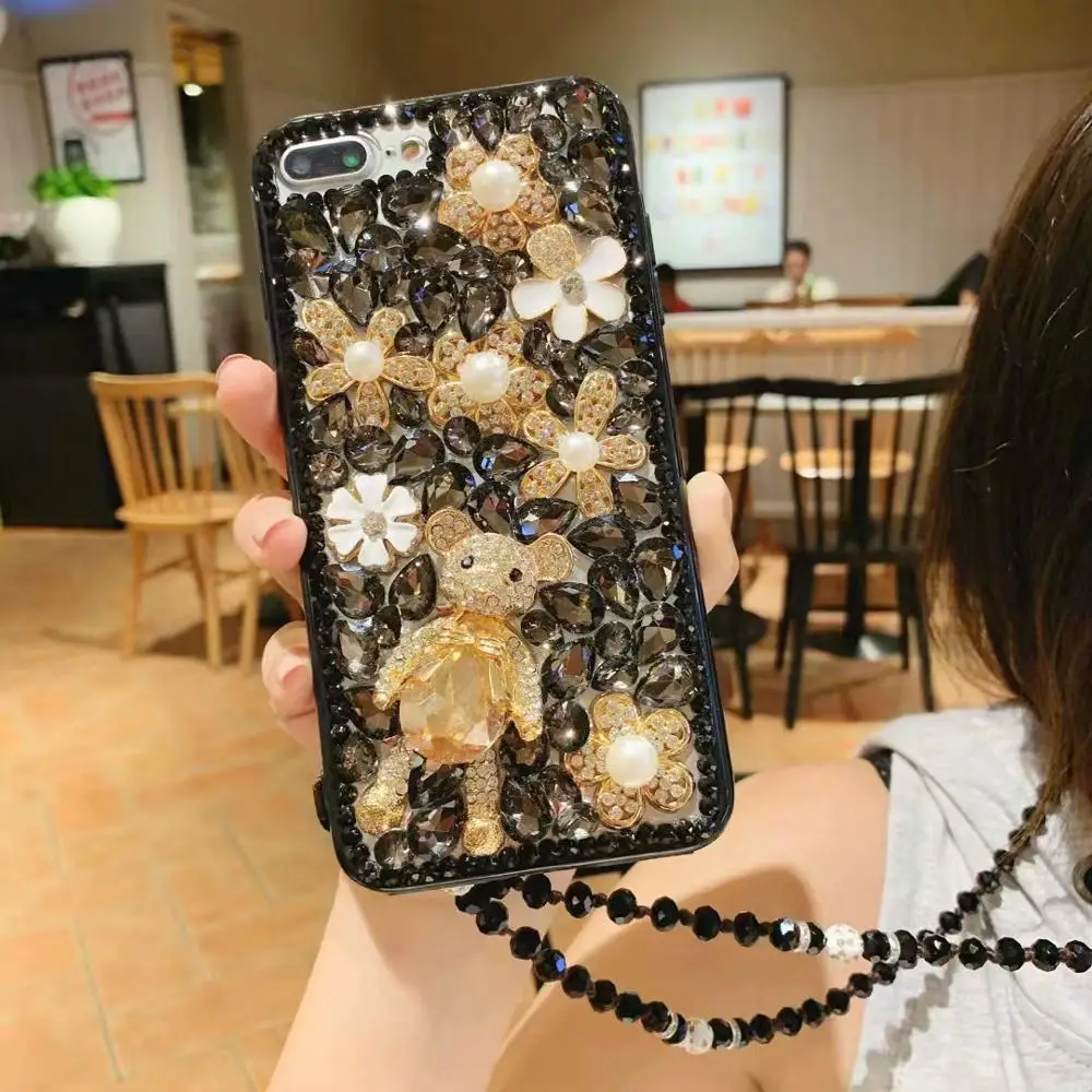 XINGDUO 5c роскошный 3D милый ювелирный кролик чехол для Samsung S10 S8 S9 Plus/Note 8 9 блестящий
