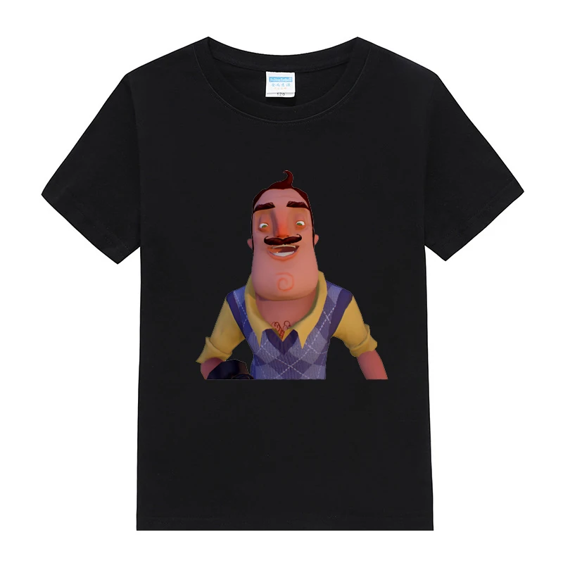 Высококачественная детская одежда с принтом Hello Neighbor Game хлопковая Футболка для