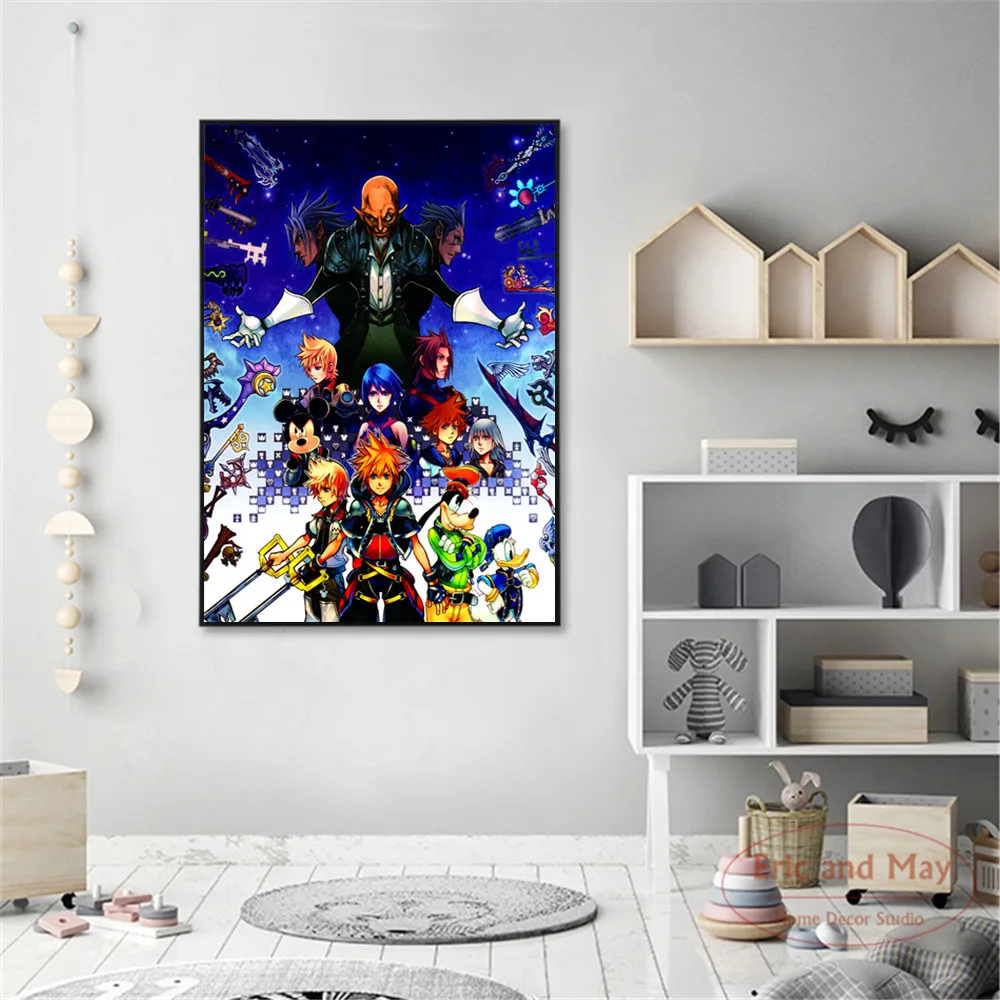 Постеры и принты Kingdom Hearts для видеоигр настенная Картина на холсте гостиной
