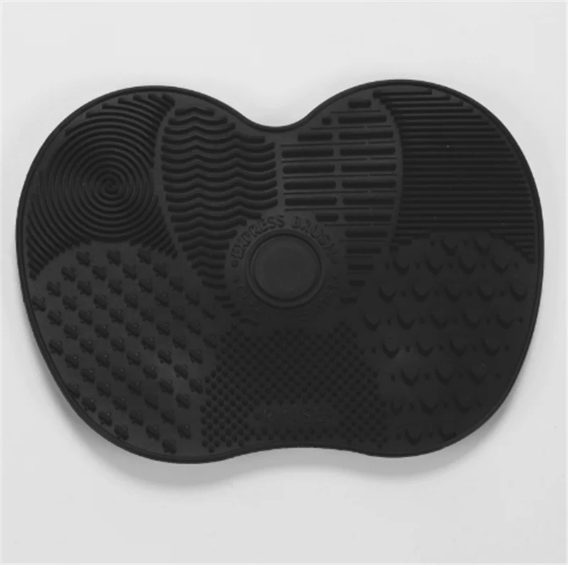 Black 1 шт Силиконовая Кисть для макияжа коврик для очистки мытье кистей для макияжа гель чистящий коврик ручной инструмент основа Кисть для макияжа скребок доска - Handle Color: Black
