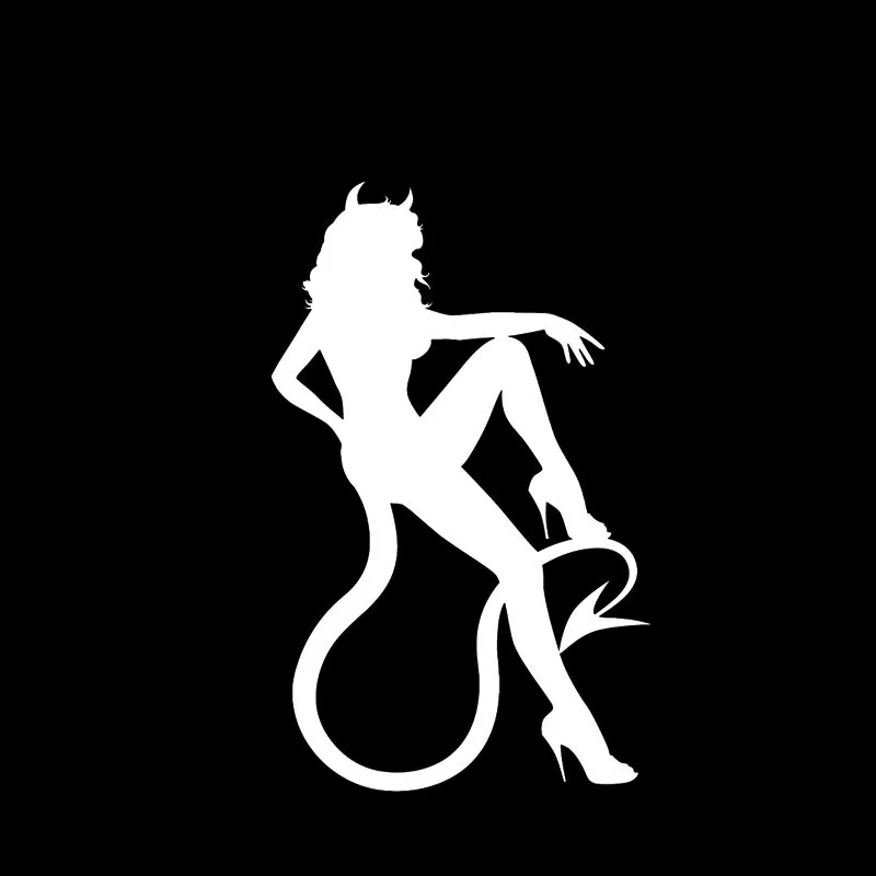 YJZT 8 1*12 9 см Bad Devil модная черная/Серебристая Автомобильная Наклейка Виниловые
