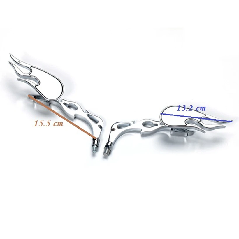 Бесплатная доставка Универсальный Хром 10 мм мотоцикл зеркало пламя пара