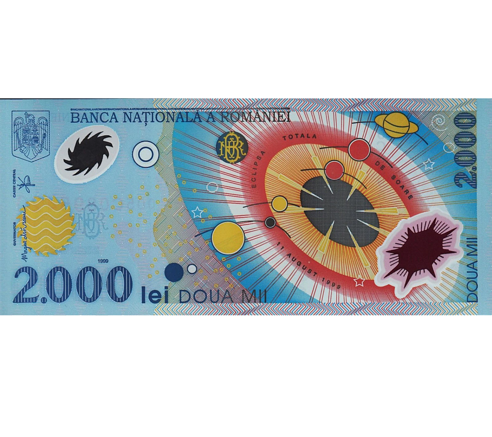 2000 Lei 1999 полимер всего солнечного затмения UNC памятный Примечание 1 шт|Безвалютные