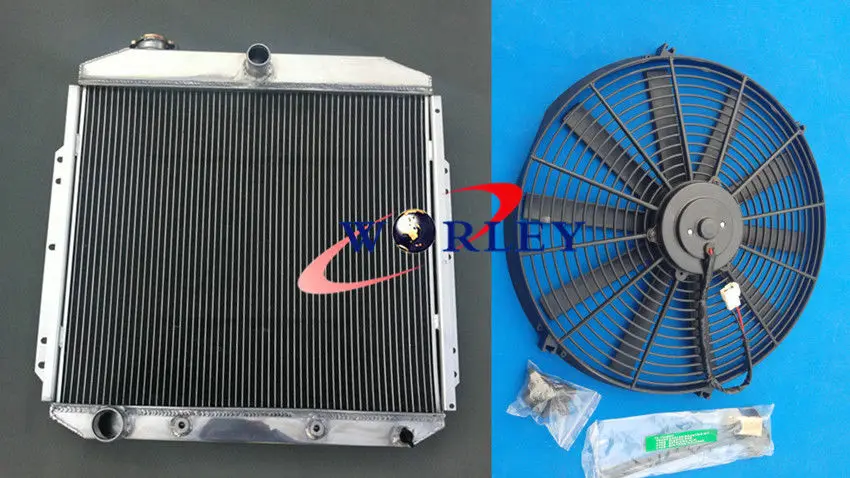 

Aluminum Radiator +Fan For ForD PICKUP F350 F250 F100 ForD Engine 1953 1954 1955 53 54 55