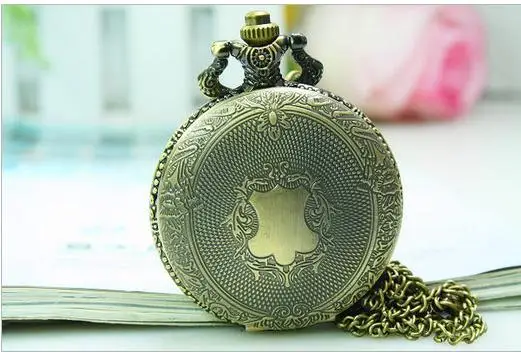 

Wholesale 10 PCS/lot retro classic Bronze antiques Steampunk pocket watch necklace
