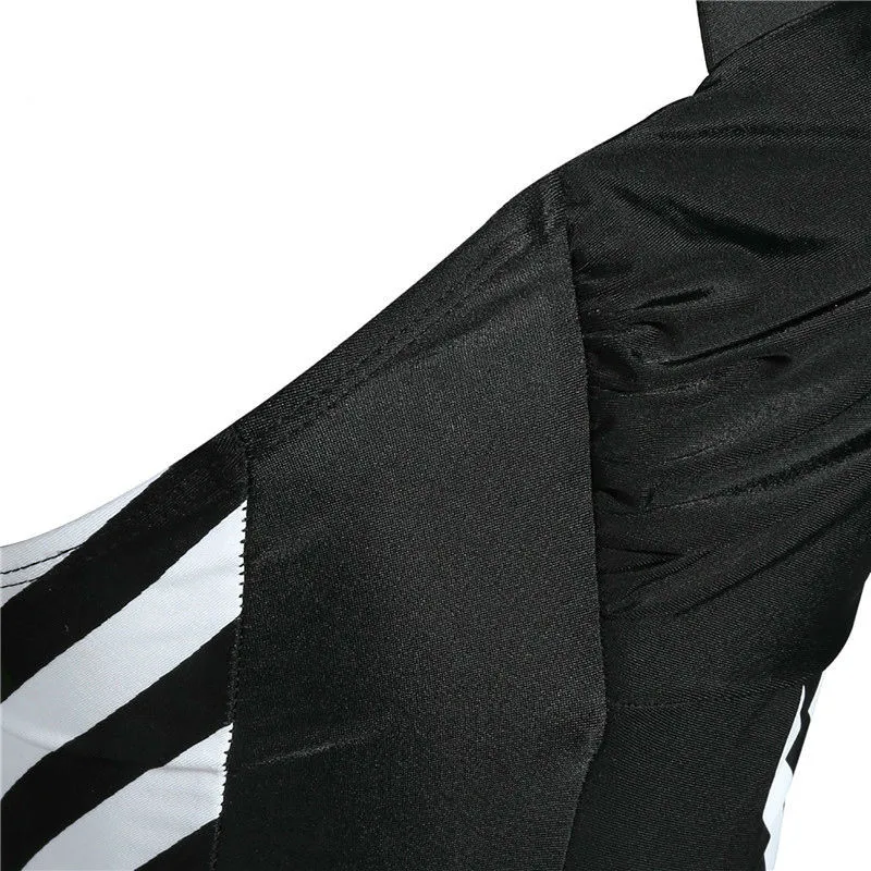 2019 NEW Girl's Woman Classic Retro Style One Pieces Swimwear Black&ampWhite Striped swimsuit High Quality Dispaly Real photos |