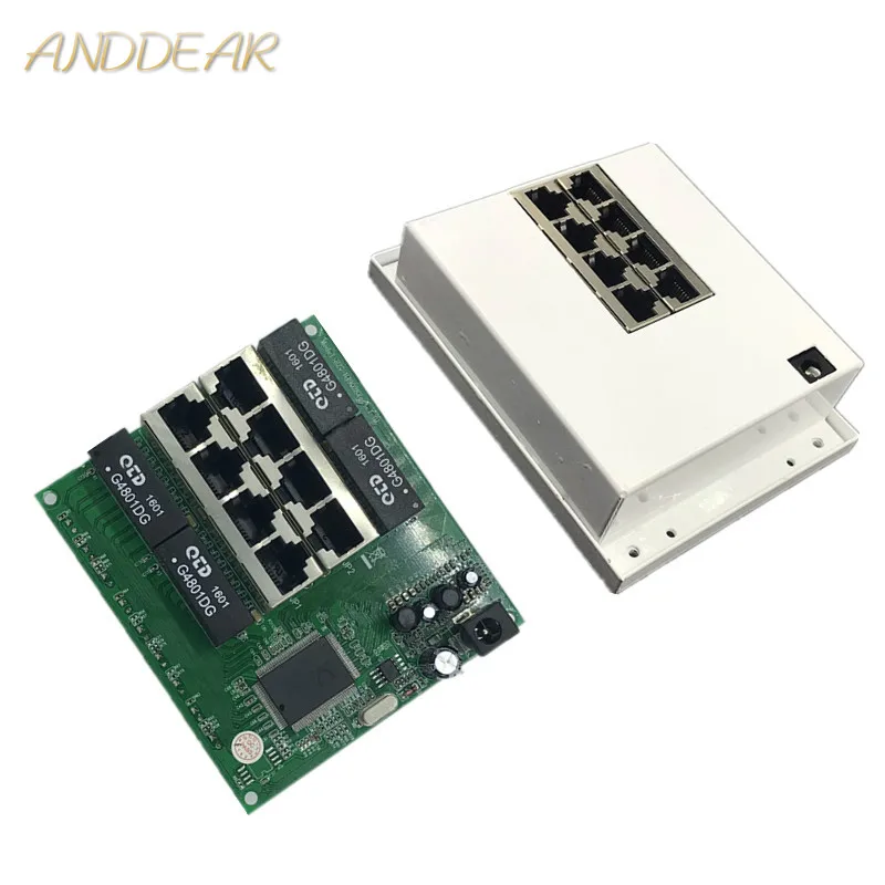 OEM PBC 8 портовый гигабитный коммутатор Ethernet портов с контактным ходовым разъемом