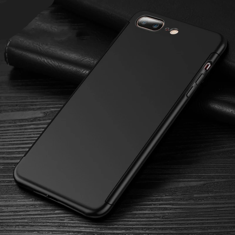 Гибридный 360 Полный Корпус Жесткий ПК чехол для iPhone 7 8 X Plus покрытие ультра тонкий +