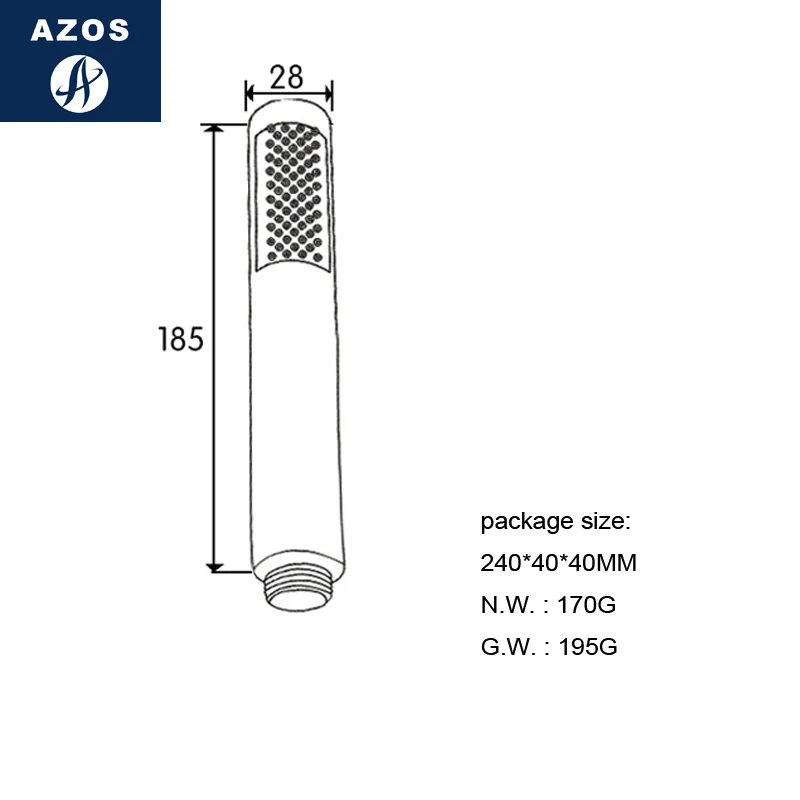 Душевая штанга Azos из хромированной латуни однофункциональный вращающийся