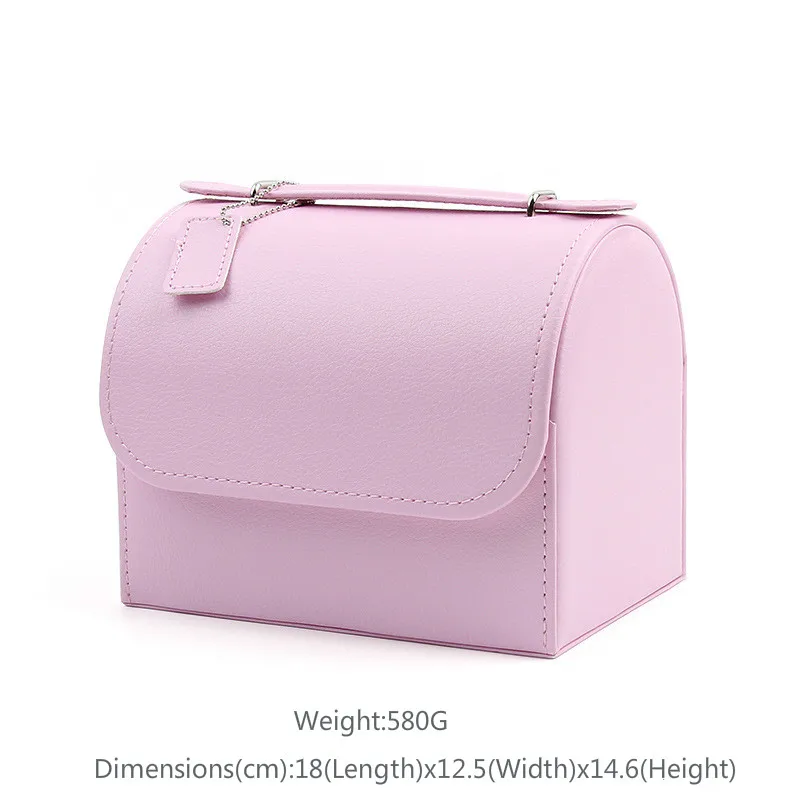 

PU Leather Jewelry Box Princess European jewelry storage simple earrings ring necklace cosmetic Box jewelry organizer