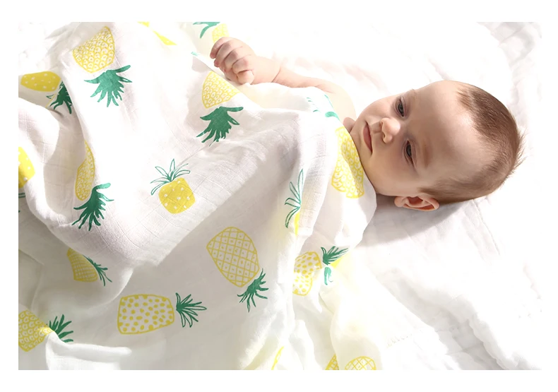 Муслиновые бамбуковые и хлопковые одеяла для новорожденных от 0 до 3 лет, Детская пеленка для новорожденных, 45*45 дюймов, подарок для малышей, 1 шт