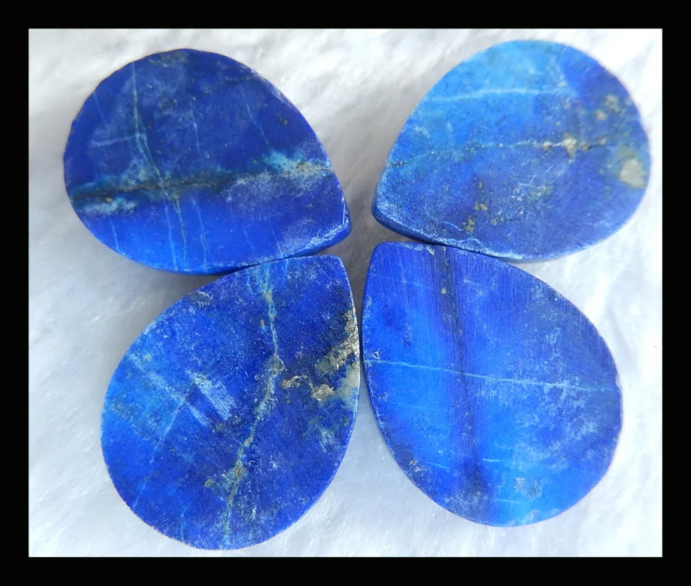Натуральный камень 4 шт. модные ювелирные изделия в форме груши Lapis Lazuli Кабошоны