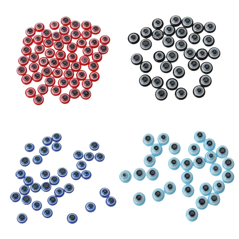 100pcs/lot 6mm Acrylic evil eye cabochon charms beads fitting women diy bracelet necklace jewelry accessories findings | Украшения и
